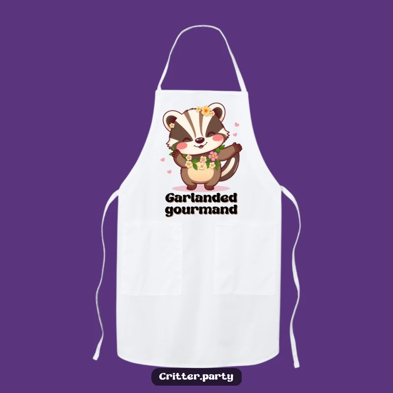 Funny Badger Flower Dance Apron: Cook with Natural Joy