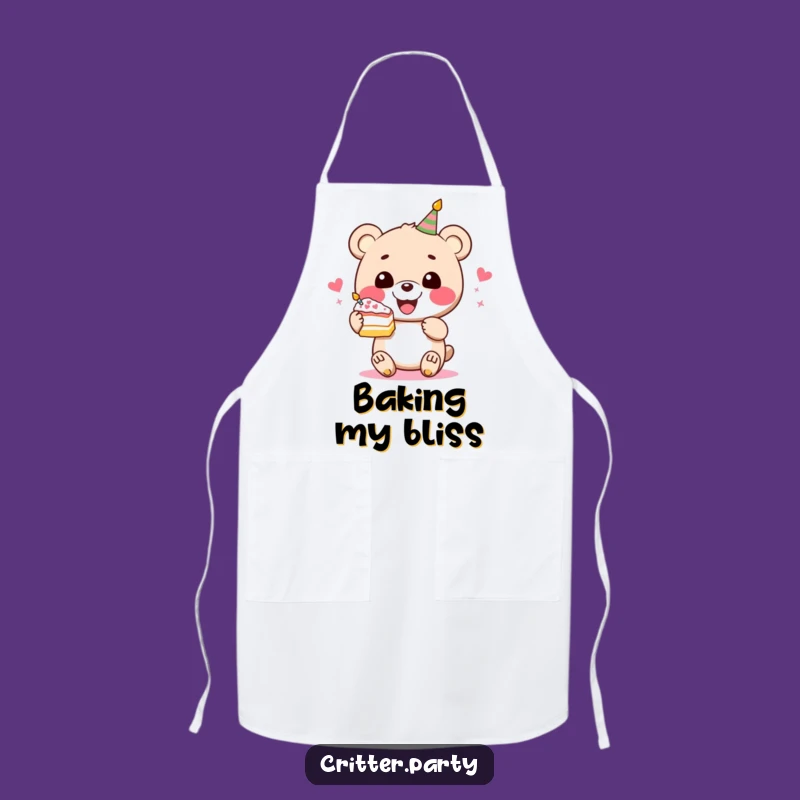 Funny Bear Cake Apron: Festive Chef Bear Style, Perfect Funny Gift for Bakers