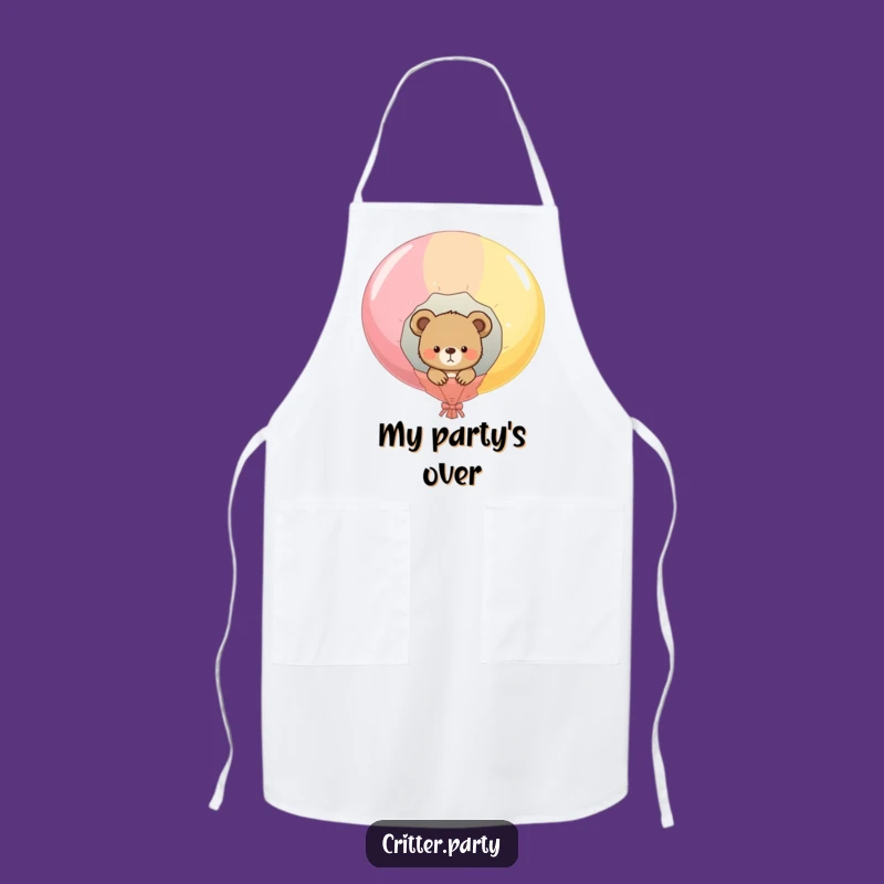 Funny Bear Cub Balloon Pop Apron: Chef's Companion & Funny Gift