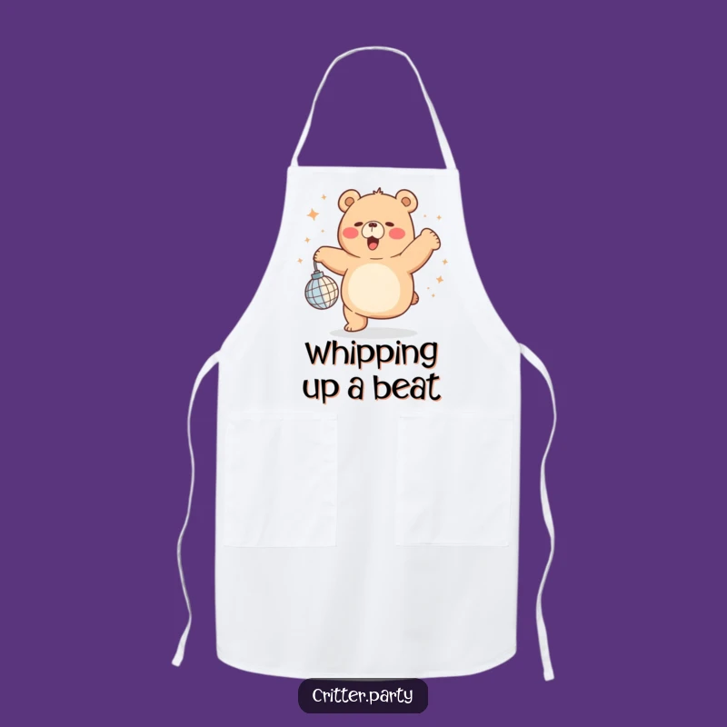 Funny Chubby Bear Disco Apron: Cook and Dance with Groovy Style