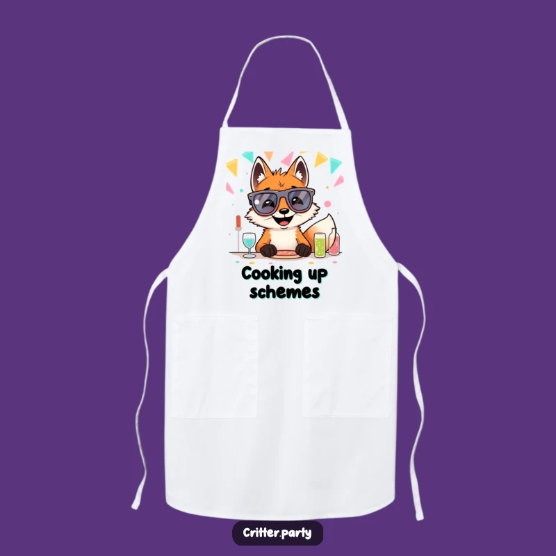 Funny Fox Party Glasses Apron: Cook with Sly Style