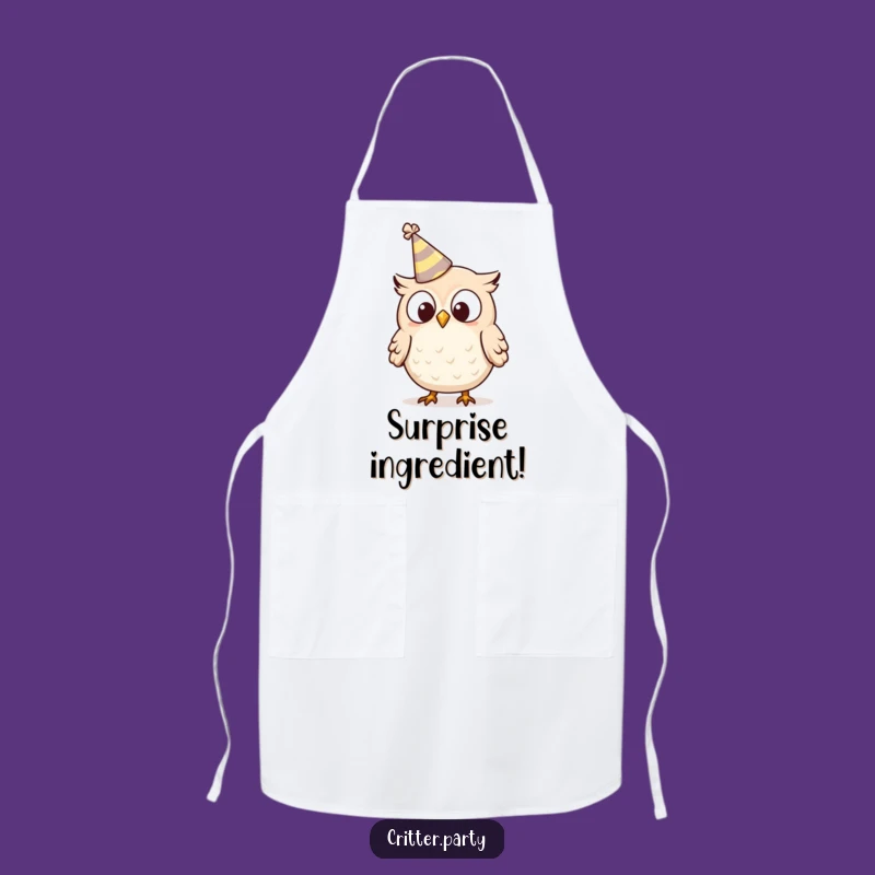 Funny Owl Apron: Cook Surprises with this Party Hat Owl Design