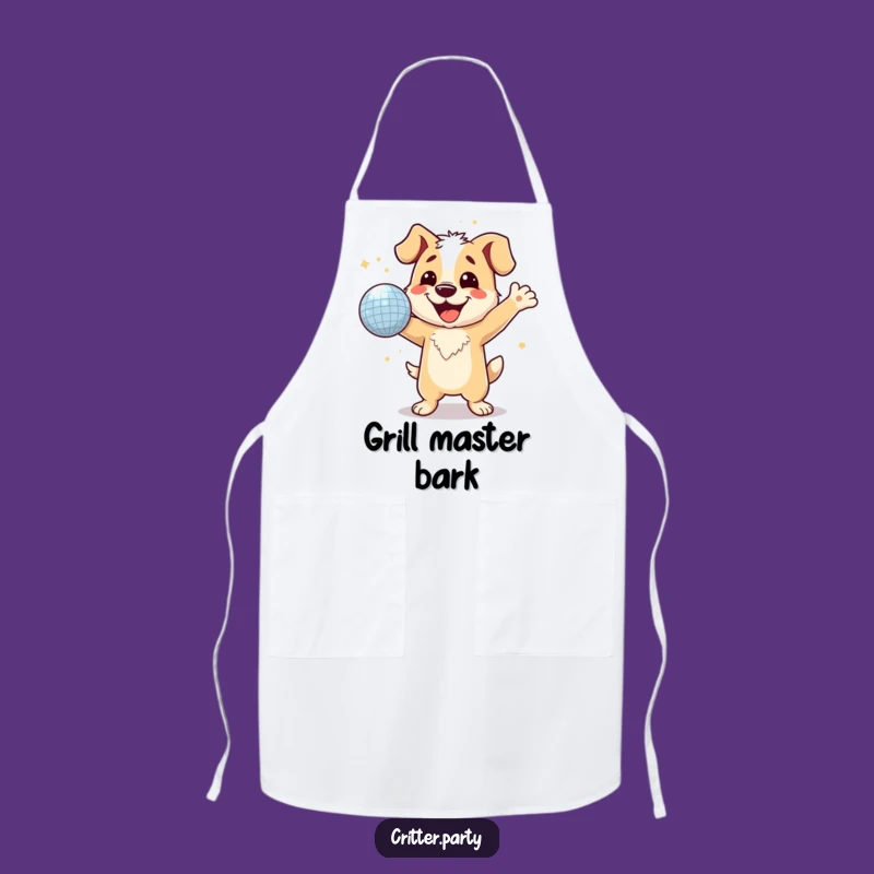 Funny Dog Disco Ball Apron: Hilarious Kitchen Gear for Dance-Loving Cooks