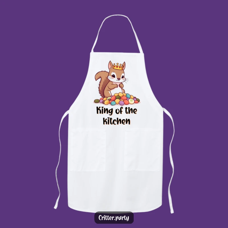 Funny Squirrel King Treats Apron: Cook Like Royalty with This Funny Apron