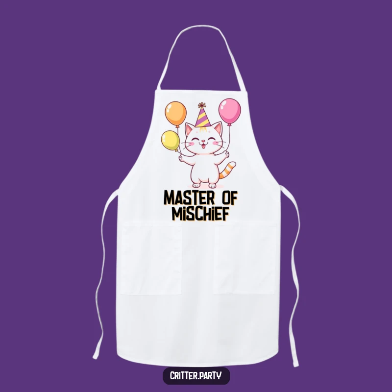 Funny Cat Juggling Balloons Apron: Hilarious Kitchen Wear for Fun Cooking