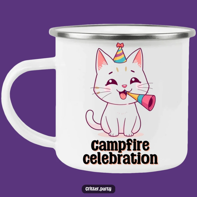 Funny Camp Party Cat Mug: Festive Adventure, Outdoor Hilarious Gift