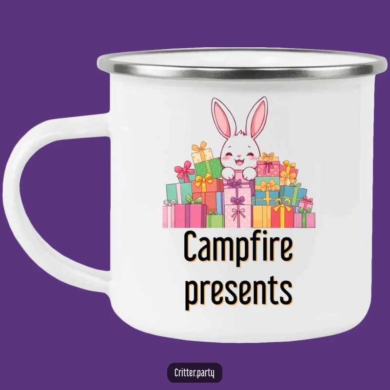 Funny Rabbit Present Camping Mug: Festive Surprise Outdoors, Great Funny Gift