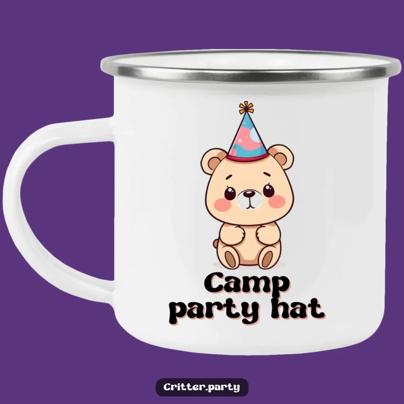 Durable Funny Bear Party Hat Camping Mug: Adventure with Hilarious Style