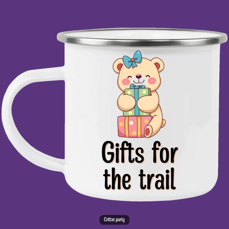 Funny Bear Hugging Presents Camping Mug: Adventure Fuel and Funny Cheer
