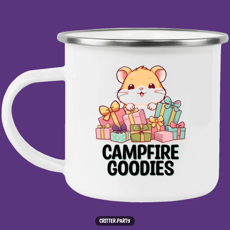 Funny Hamster Gift Pile Camping Mug: Adventure with Cute Surprise