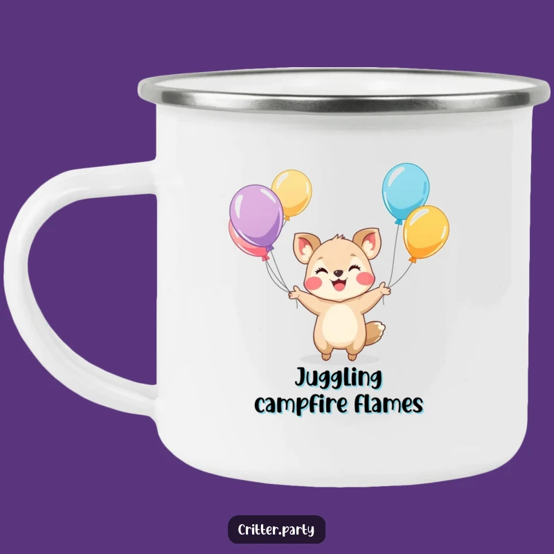 Funny Juggling Animal Camping Mug: Adventure with Humorous Balloon Style!