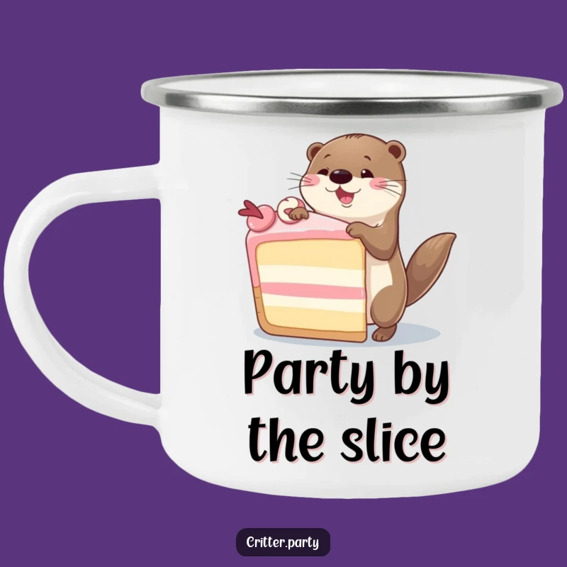 Funny Otter Cake Dance Camping Mug: Adventure Fuelled by Hilarious Otter Party Vibes