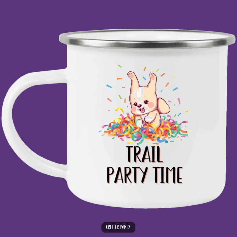 Funny Puppy Adventure Mug: Pup's Streamer Somersault for Your Outdoor Fun!