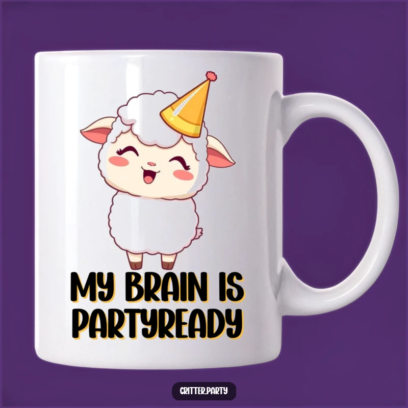 Funny Kawaii Sheep Party Crown Mug: Hilarious Giggling Sheep Gift for Sheep Lovers