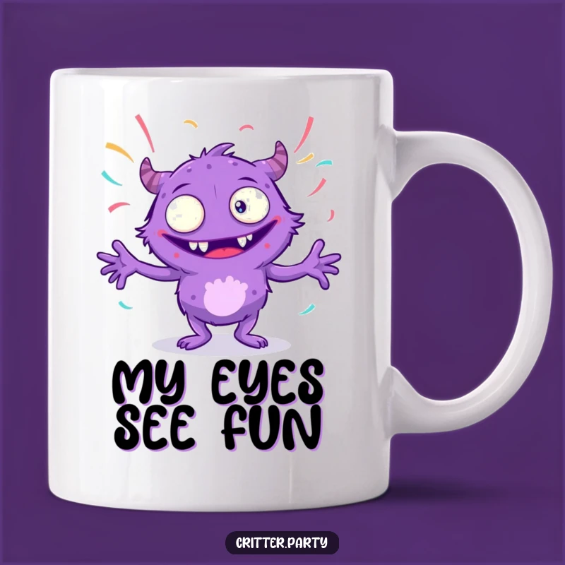 Funny Monster Mug: Giggles and Fun with This Wildly Dancing Purple Party Monster
