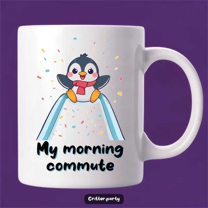 Funny Penguin Slide Mug: Joyful Character Perfect Funny Gift