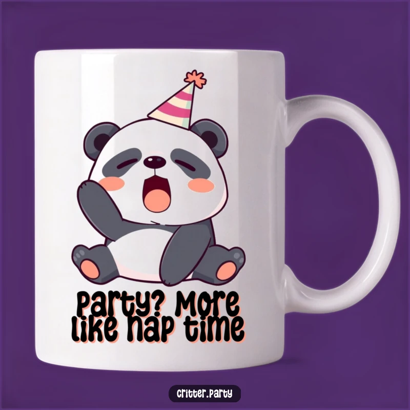 Funny Sleepy Panda Yawning Party Hat Mug - Perfect Hilarious Gift for Sleepyheads!