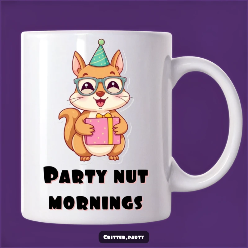 Funny Squirrel Party Mug - Joyous Character, Party Glasses, Funny Gift