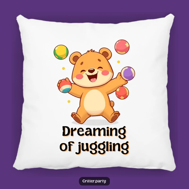 Funny Bear Cub Juggling Pillow: Cozy Comfort with Playful Charm