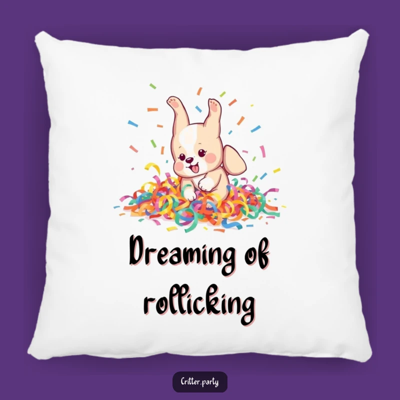 Funny Puppy Comfort Pillow: Cozy Fun with This Streamer-Tumbling Pup!