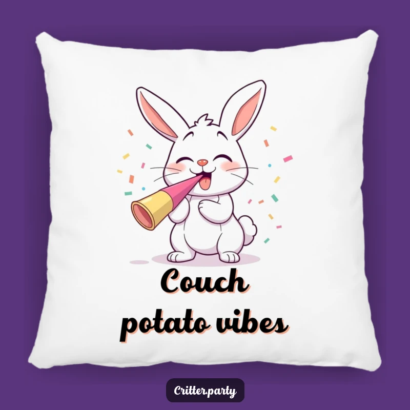Funny Bunny Party Horn Pillow: Hilarious Accent for Giggling Comfort