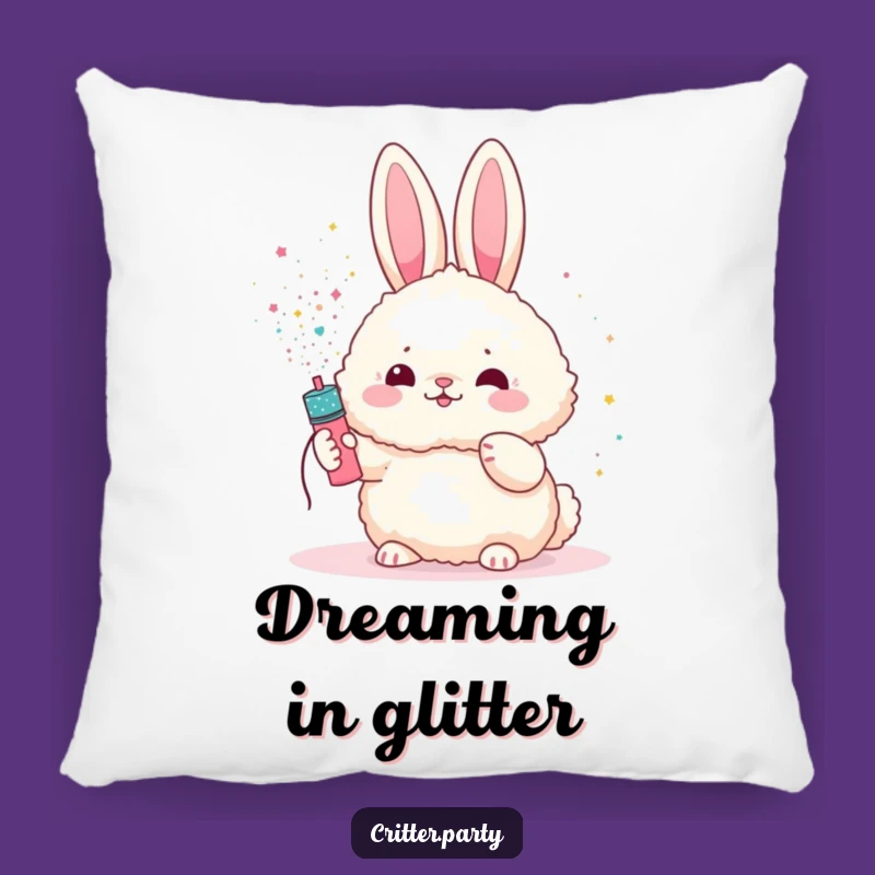 Funny Bunny Pillow: Cuddle Up with this Glittery Character
