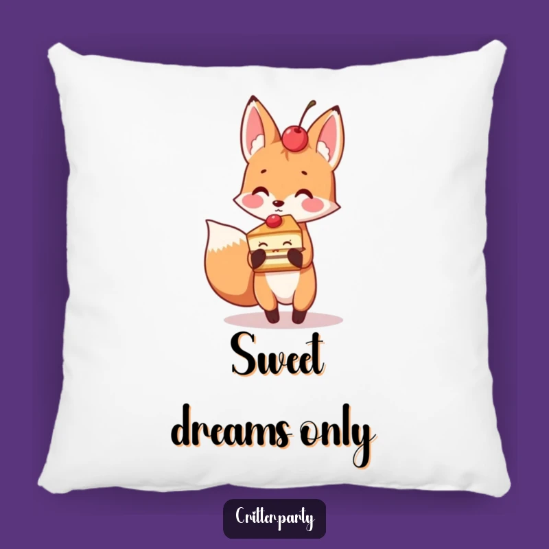Funny Fox Cake Slice Pillow: Hilarious Accent for Sweet Comfort