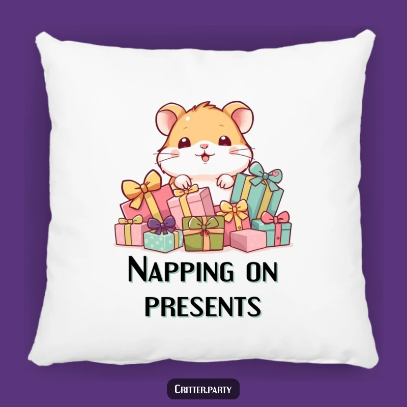 Funny Hamster Gift Pile Pillow: Cozy Comfort with a Surprise