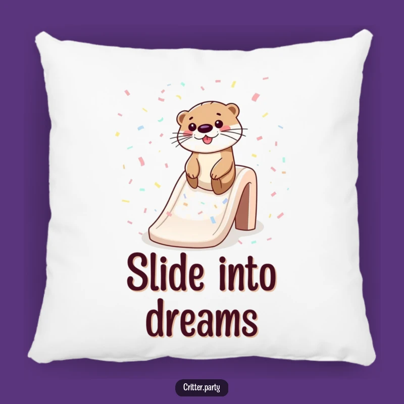 Funny Otter Confetti Slide Pillow: Snuggle Up with Playful Comfort