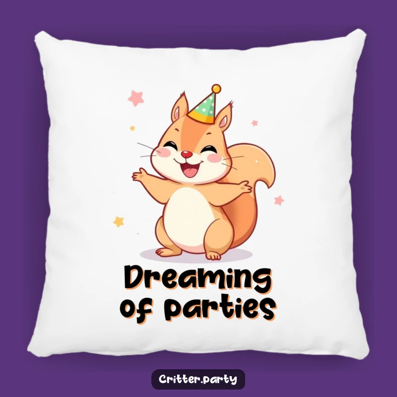 Funny Squirrel Pillow: Snuggle Up with This Hilarious Party Animal for Cozy Comfort!