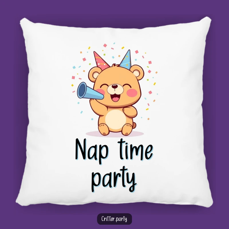 Funny Bear Confetti Pillow: Snuggle Up with Festive Cheer and Comical Comfort