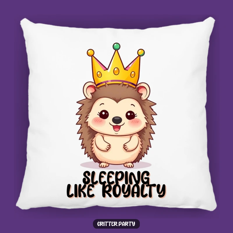 Funny Party Hedgehog Pillow - Festive Crown Comfort Gift
