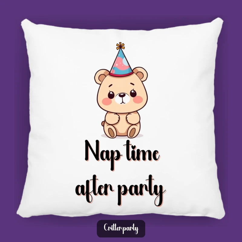 Soft Funny Bear Party Hat Pillow: Cuddle Up with This Hilarious Companion