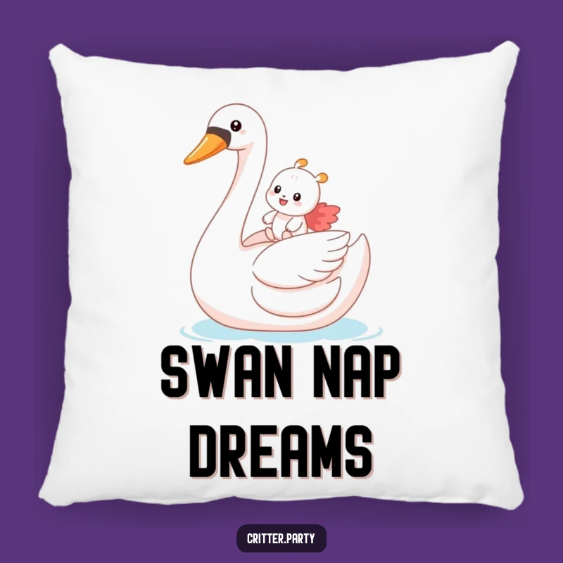 Funny Swan Rider Pillow: Snuggle Up with Humorous Adventure Comfort!