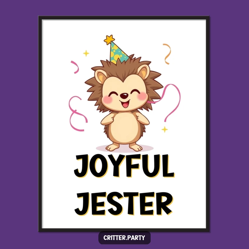 Funny Hedgehog Party Digital Art - Instant Download Festivity, Decorate with Joy, Perfect Funny Gift