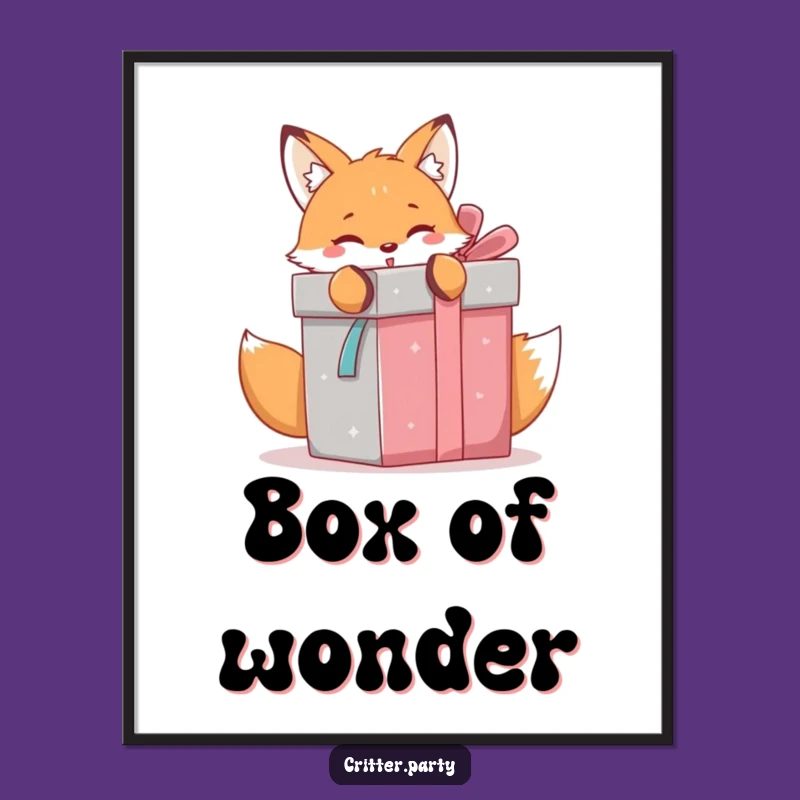 Funny Kawaii Fox Digital Print: Printable Gift Surprise Art Gift