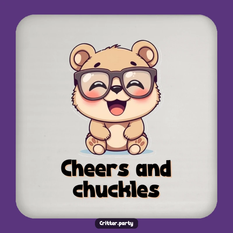 Funny Bear Cub Coasters: Novelty Glasses Laugh Protection, a Charming Funny Gift Set!