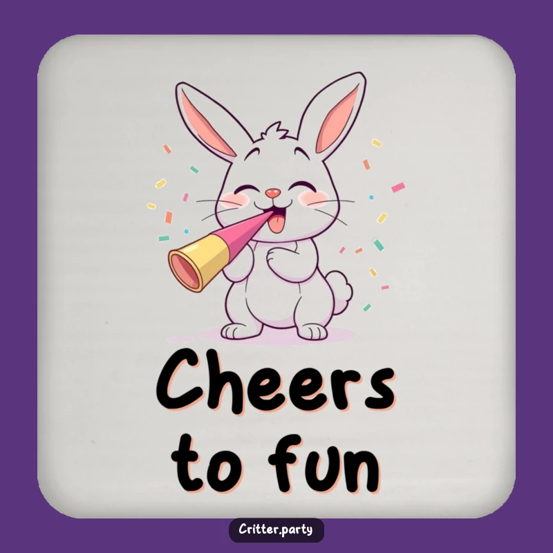 Funny Bunny Party Horn Coasters: Hilarious Set for Festive Protection