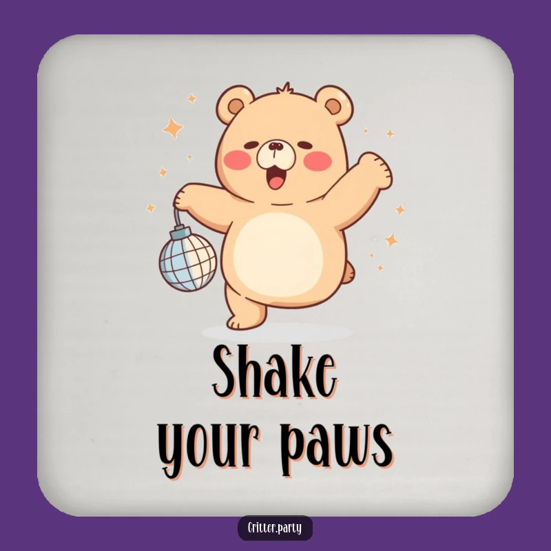 Funny Chubby Bear Disco Coasters: Protect Surfaces with Dance Floor Style