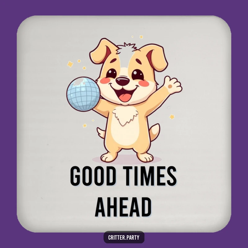 Funny Dog Disco Ball Coasters: Hilarious Set for Party Protection