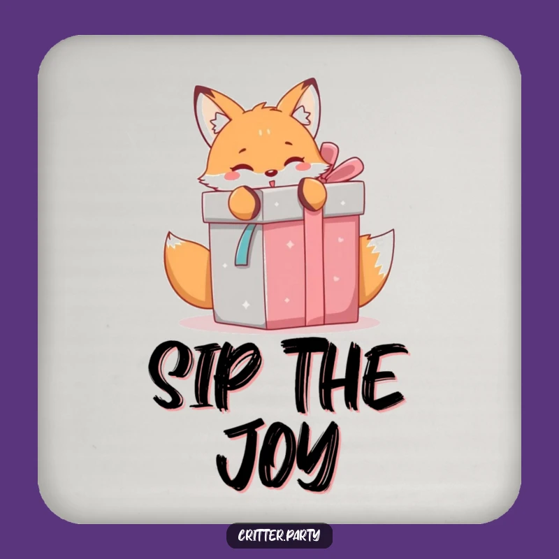 Funny Kawaii Fox Coaster Set: Gift Surprise Decor Gift