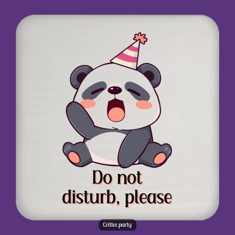 Funny Sleepy Panda Yawning Coaster - Protects Surfaces with Hilarious Style!