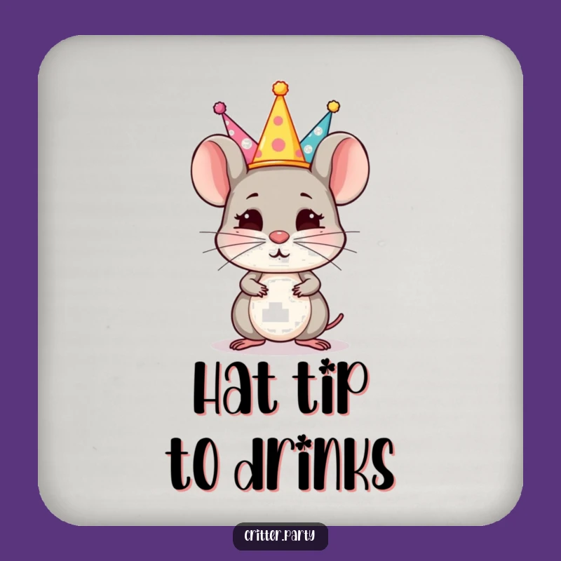 Funny Mouse Hat Coaster: Protect Surfaces with This Balancing Act!
