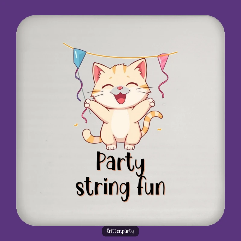 Funny Cat Streamer Coaster: Protect Surfaces with Playful, Hilarious Charm
