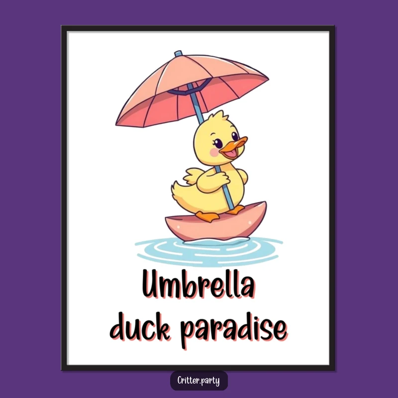 Funny Duckling Umbrella Poster: Decorate with Hilarious Tropical Vibes