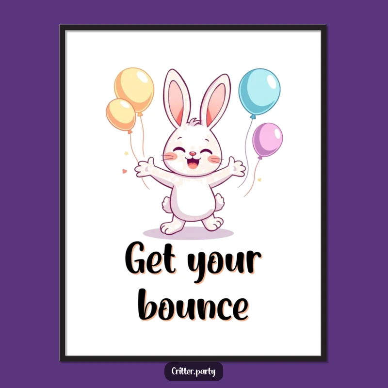 Funny Bunny Dance Poster: Decorate Your Walls with Whimsical, Floaty Art