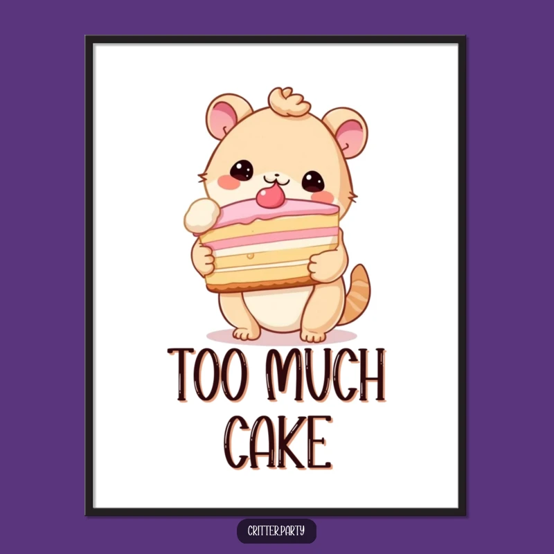 Funny Critter Cake Poster: Decorate with Sweet Humor and Adorable Charm!