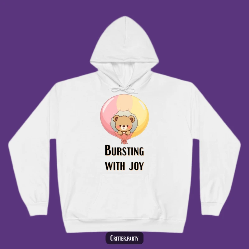 Cozy Funny Bear Cub Balloon Pop Hoodie: Charming Character Warm Funny Gift