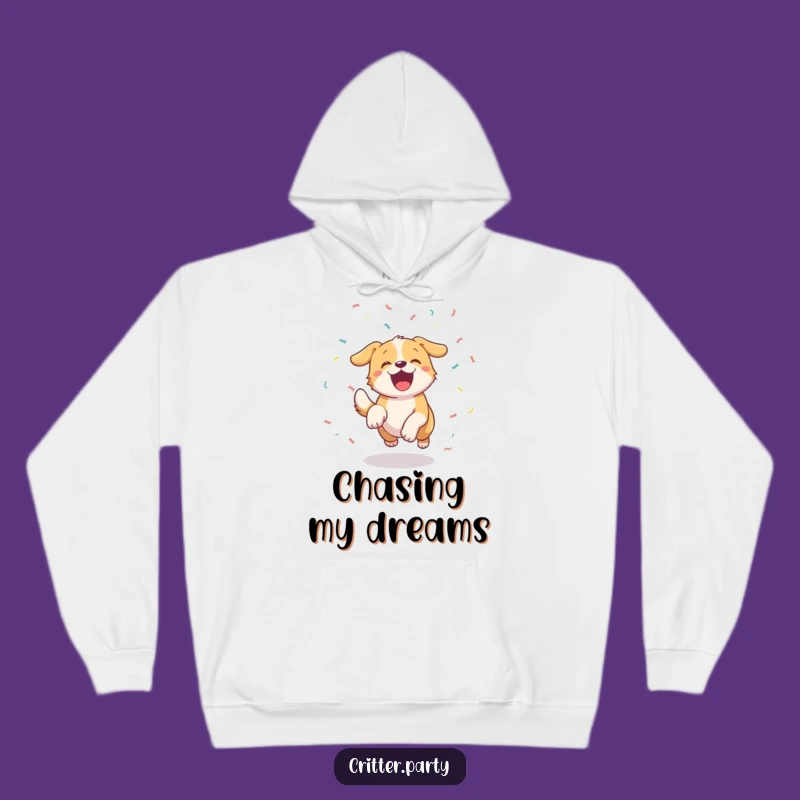 Cozy Funny Excited Dog Confetti Hoodie: Stay Warm and Celebrate