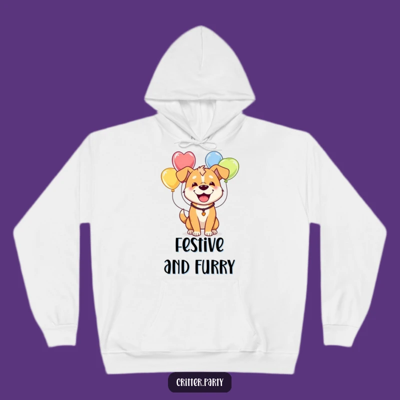 Funny Dog Balloon Hoodie: Cozy Happy Pup, Perfect Comical Gift